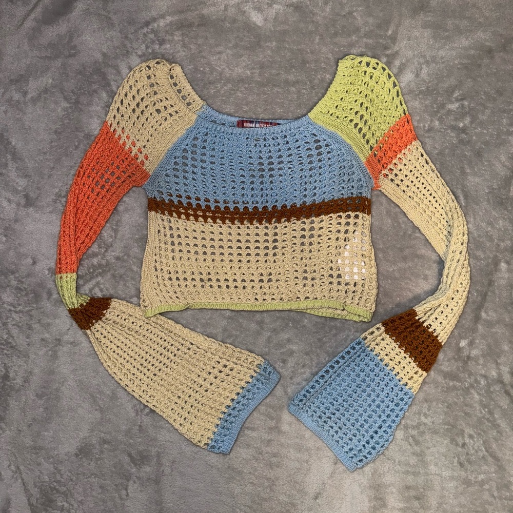 Urban Outfitters Multi Color Cropped Sweater